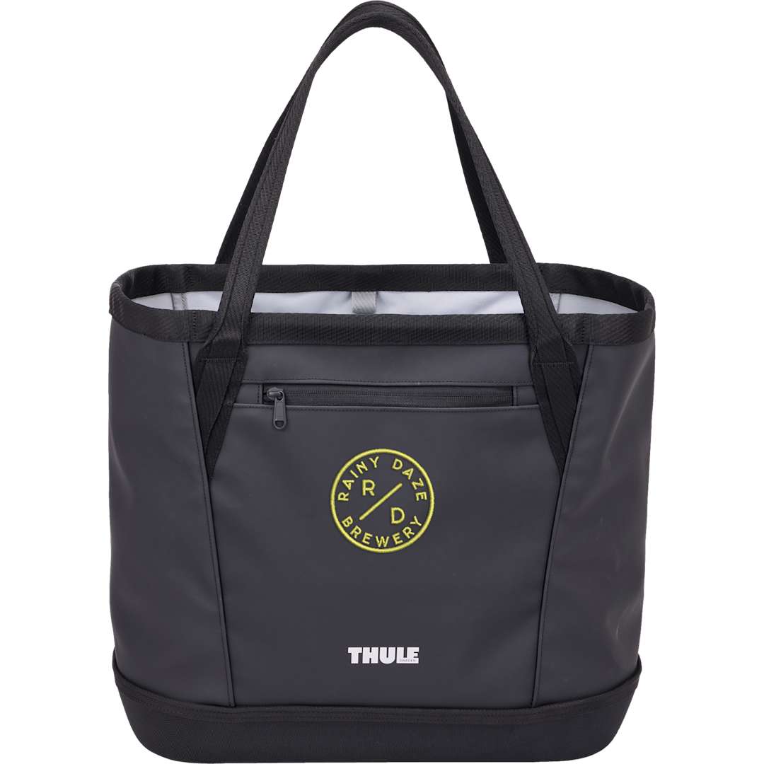 Front View of Black Thule Chasm Gear Tote 30L