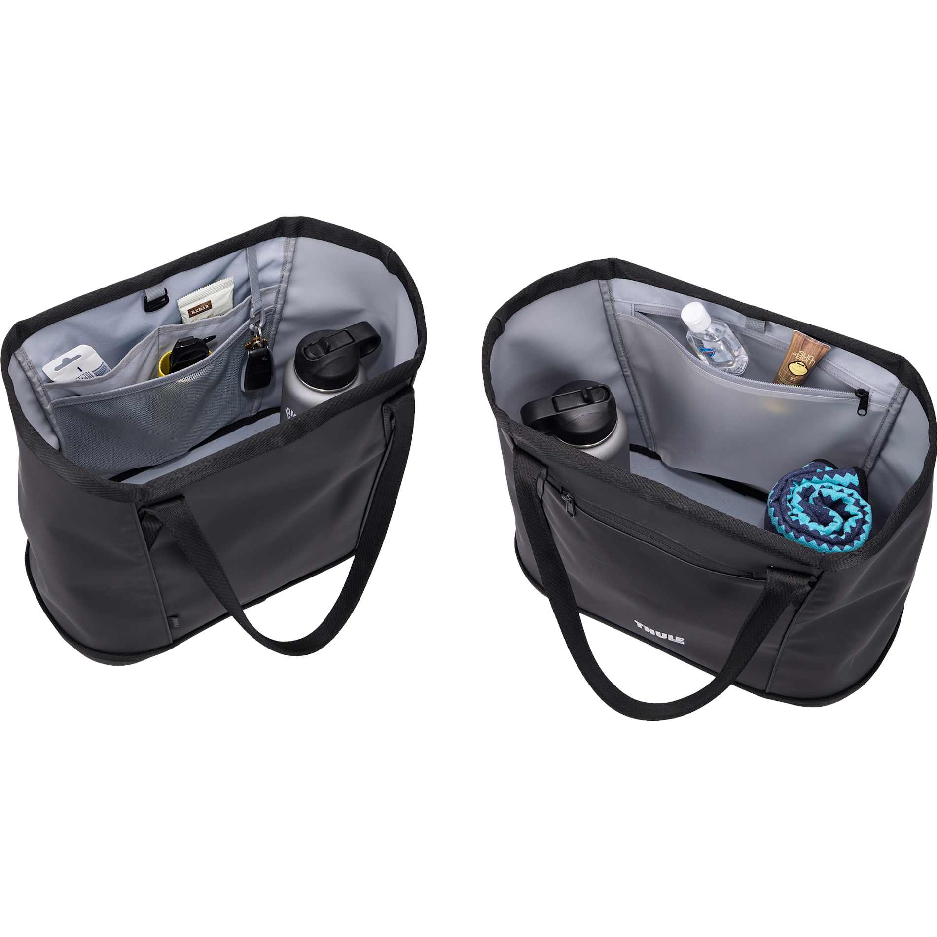 Front View of Black Thule Chasm Gear Tote 30L