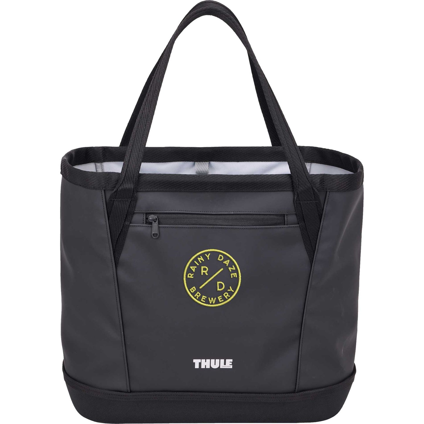 Front View of Black Thule Chasm Gear Tote 30L