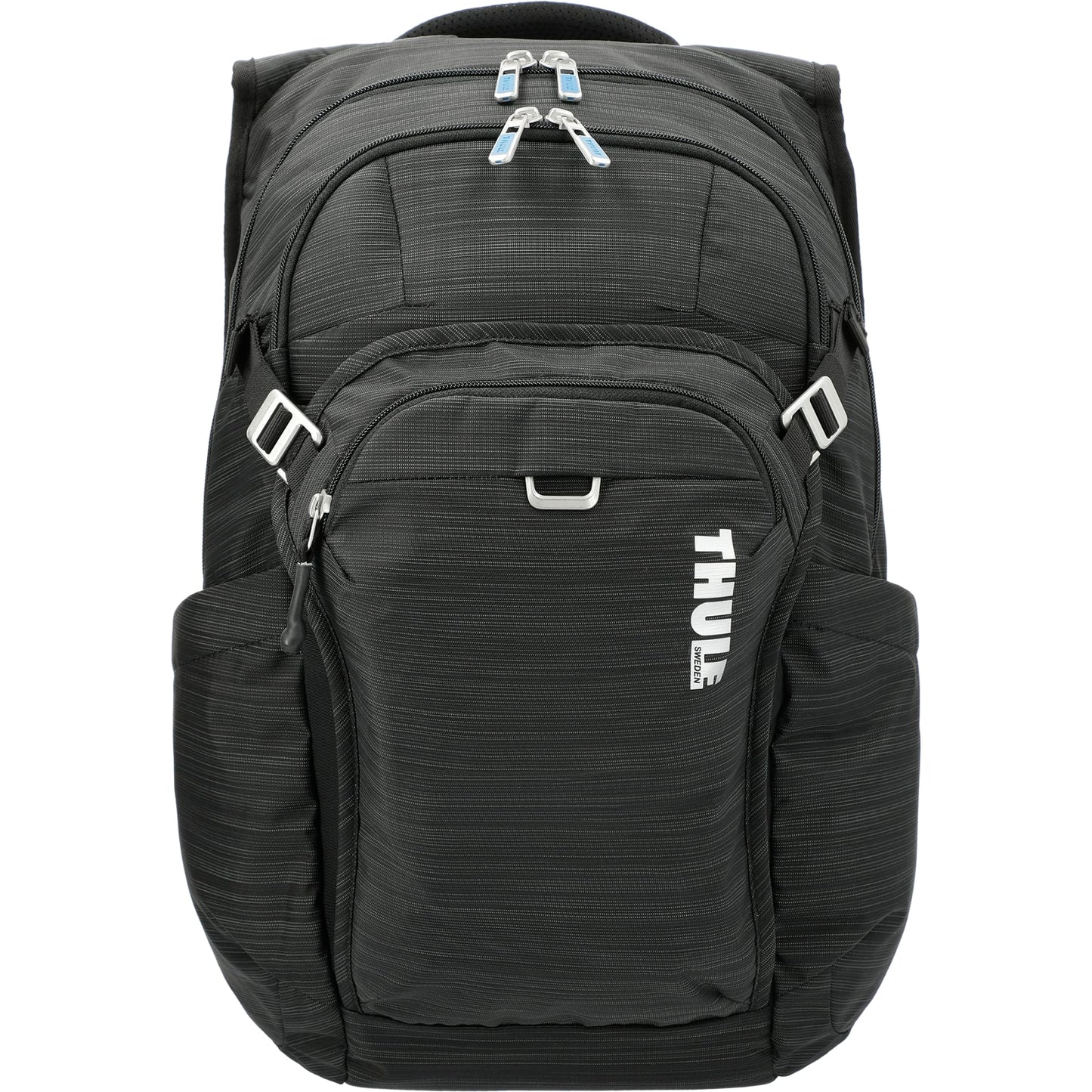 Front View of Black Thule Construct 16" Computer Backpack 24L plain