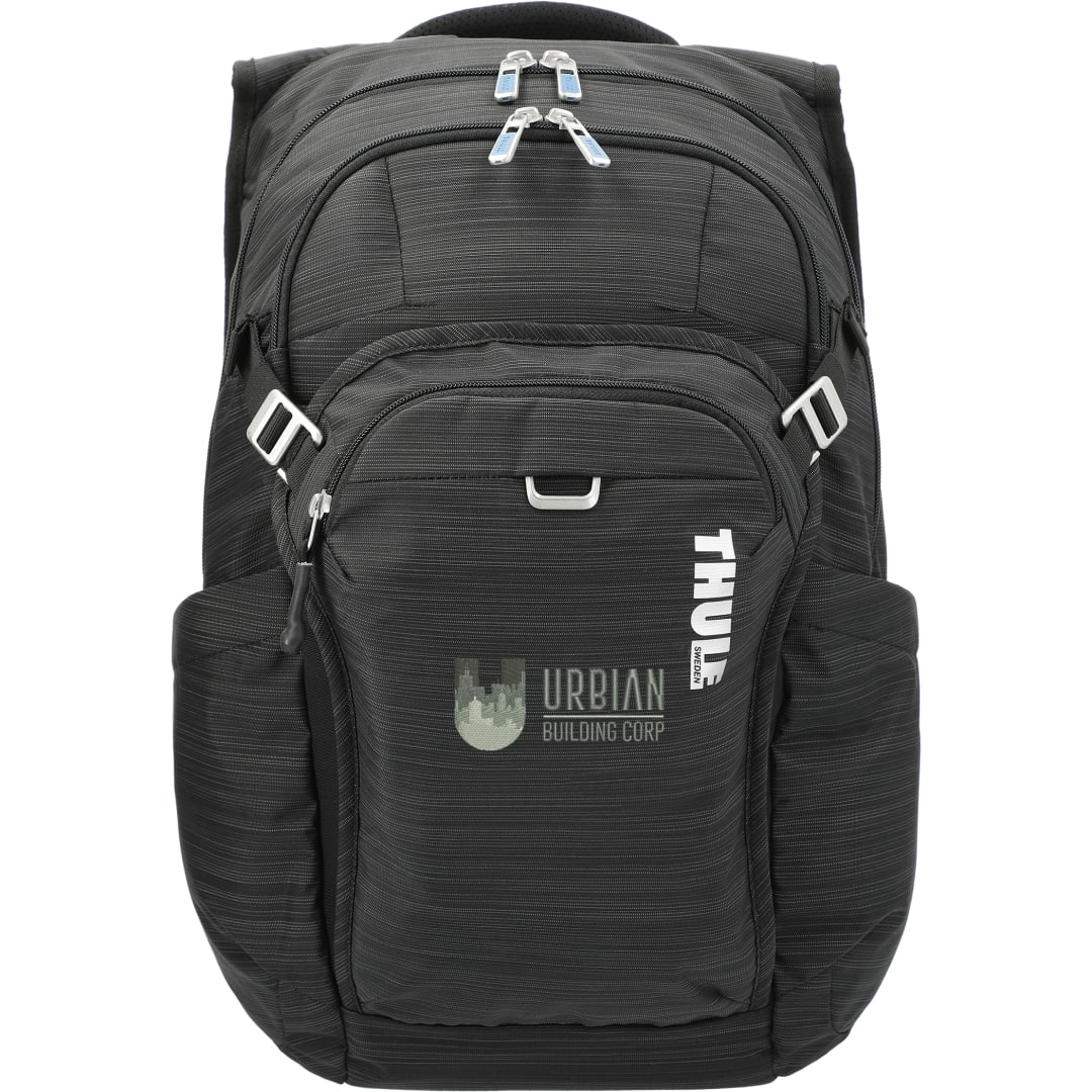 Front View of Black Thule Construct 16" Computer Backpack 24L