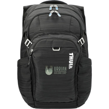 Front View of Black Thule Construct 16" Computer Backpack 24L