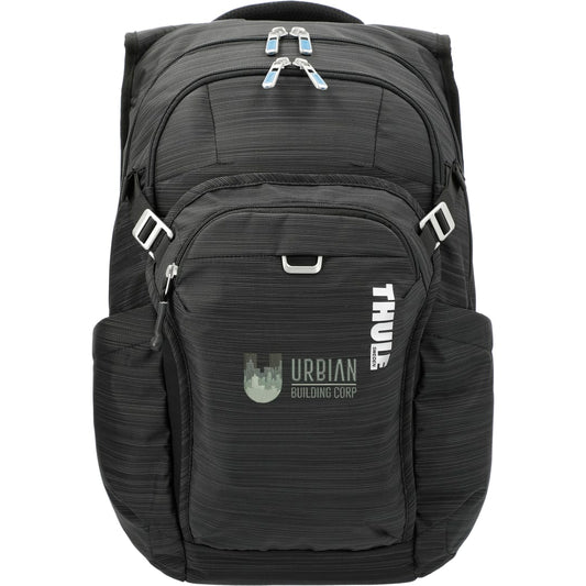 Front View of Black Thule Construct 16" Computer Backpack 24L