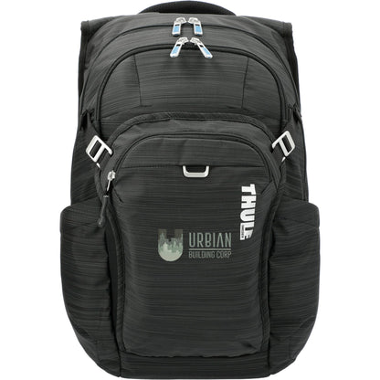 Front View of Black Thule Construct 16" Computer Backpack 24L