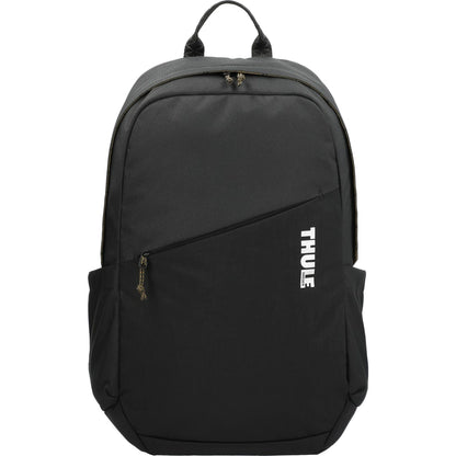 Front View of Black Thule Heritage Notus 16" Computer Backpack 20L plain
