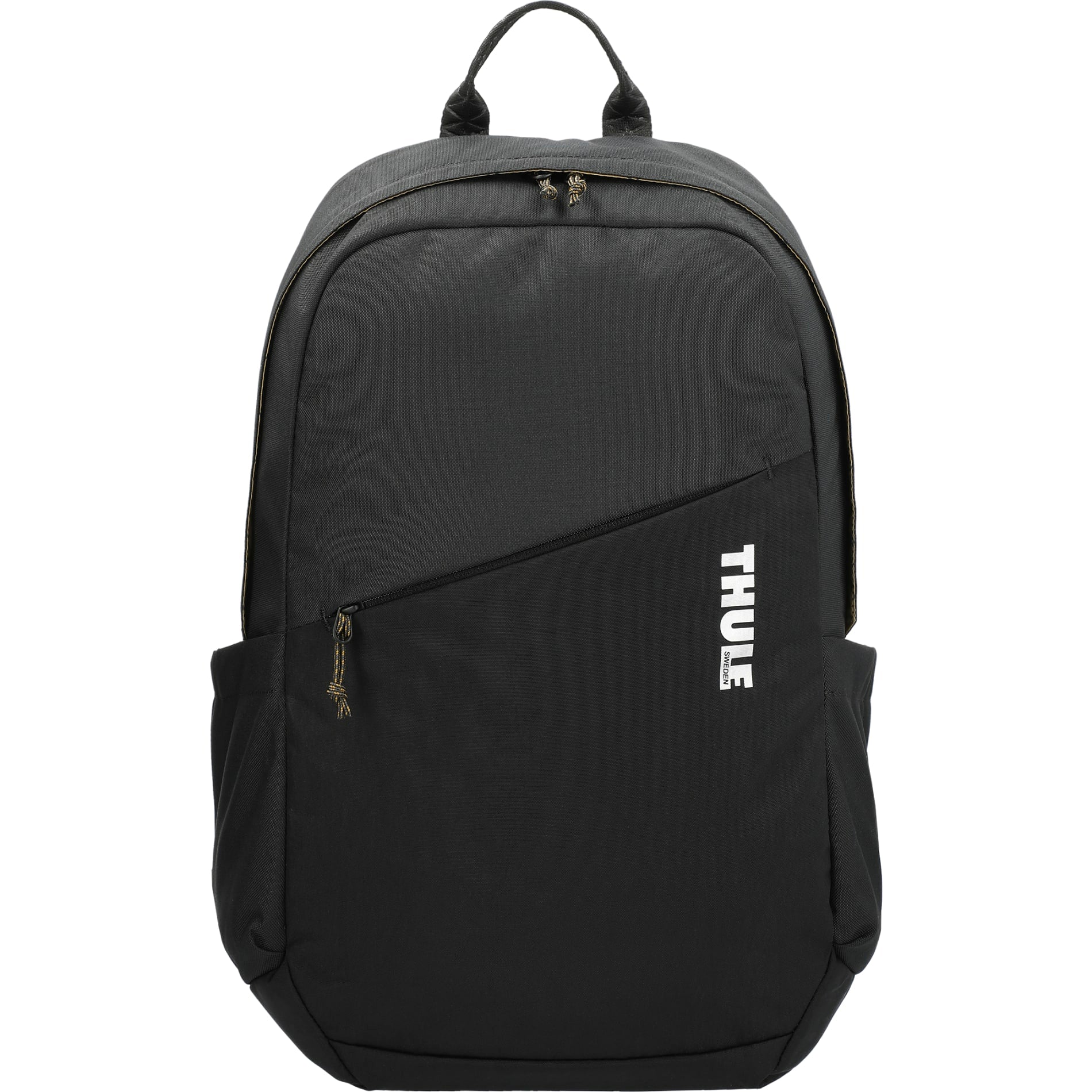 Front View of Black Thule Heritage Notus 16" Computer Backpack 20L plain