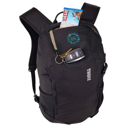 Front View of Black Thule Recycled All Trail 18L 15" Laptop Backpack