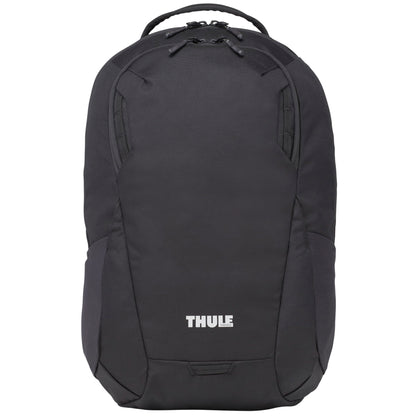 Front View of Black Thule Recycled Lumion 16" Computer Backpack 21L plain