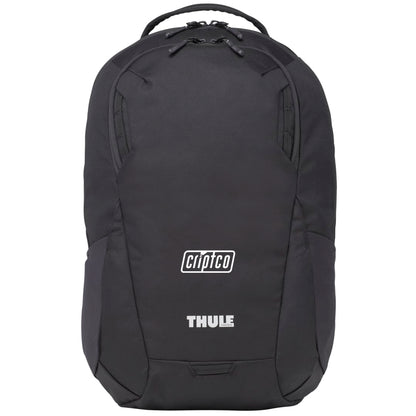 Front View of Black Thule Recycled Lumion 16" Computer Backpack 21L