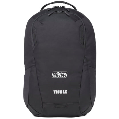 Front View of Black Thule Recycled Lumion 16" Computer Backpack 21L