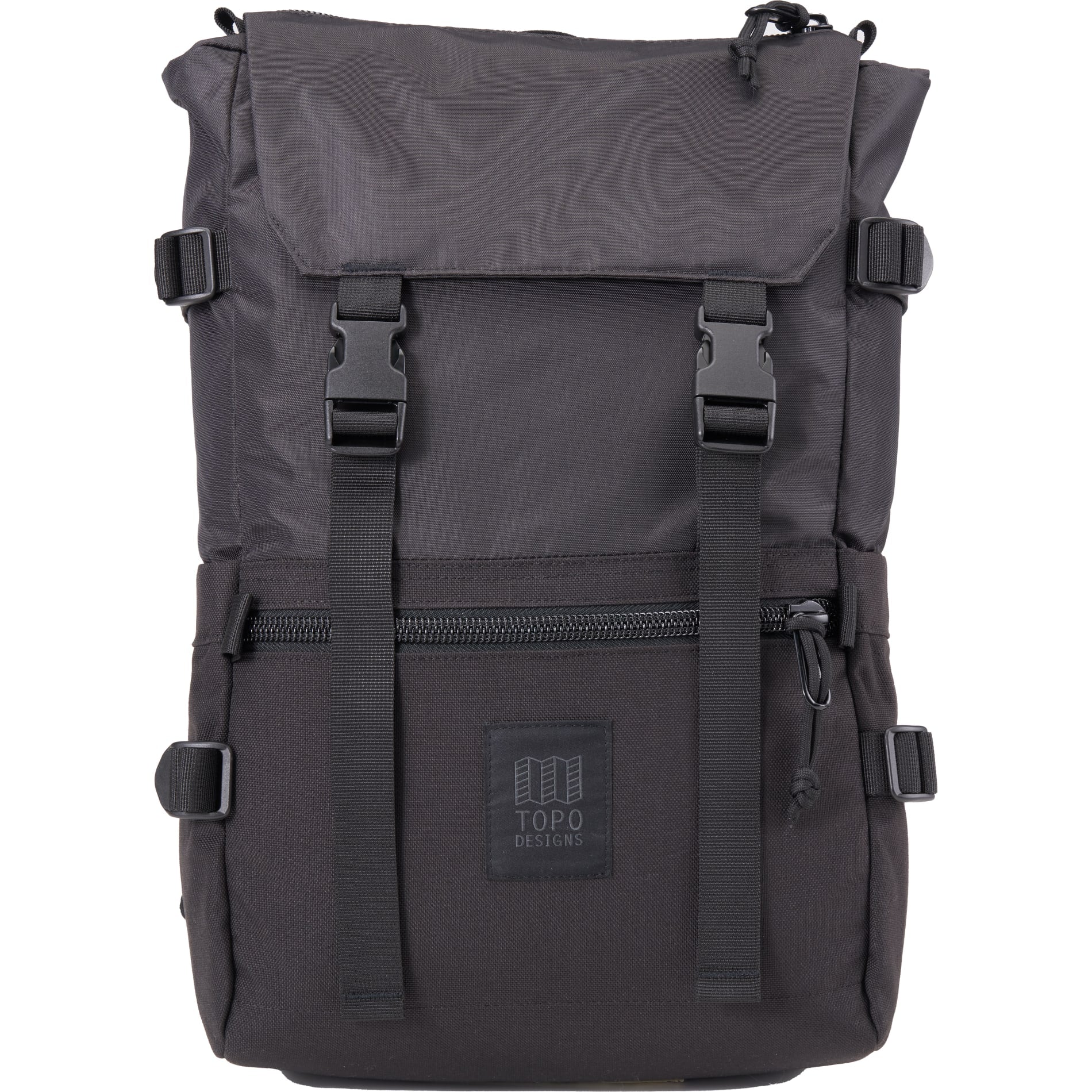 Front View of Black Topo Designs Recycled Rover 15" Laptop Backpack plain