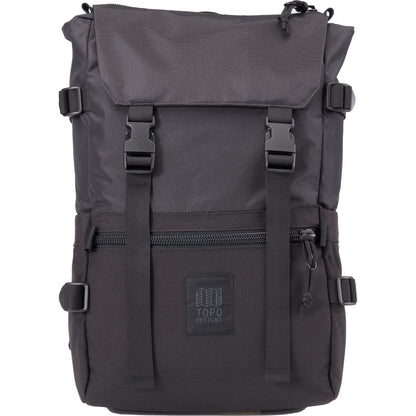 Front View of Black Topo Designs Recycled Rover 15" Laptop Backpack plain
