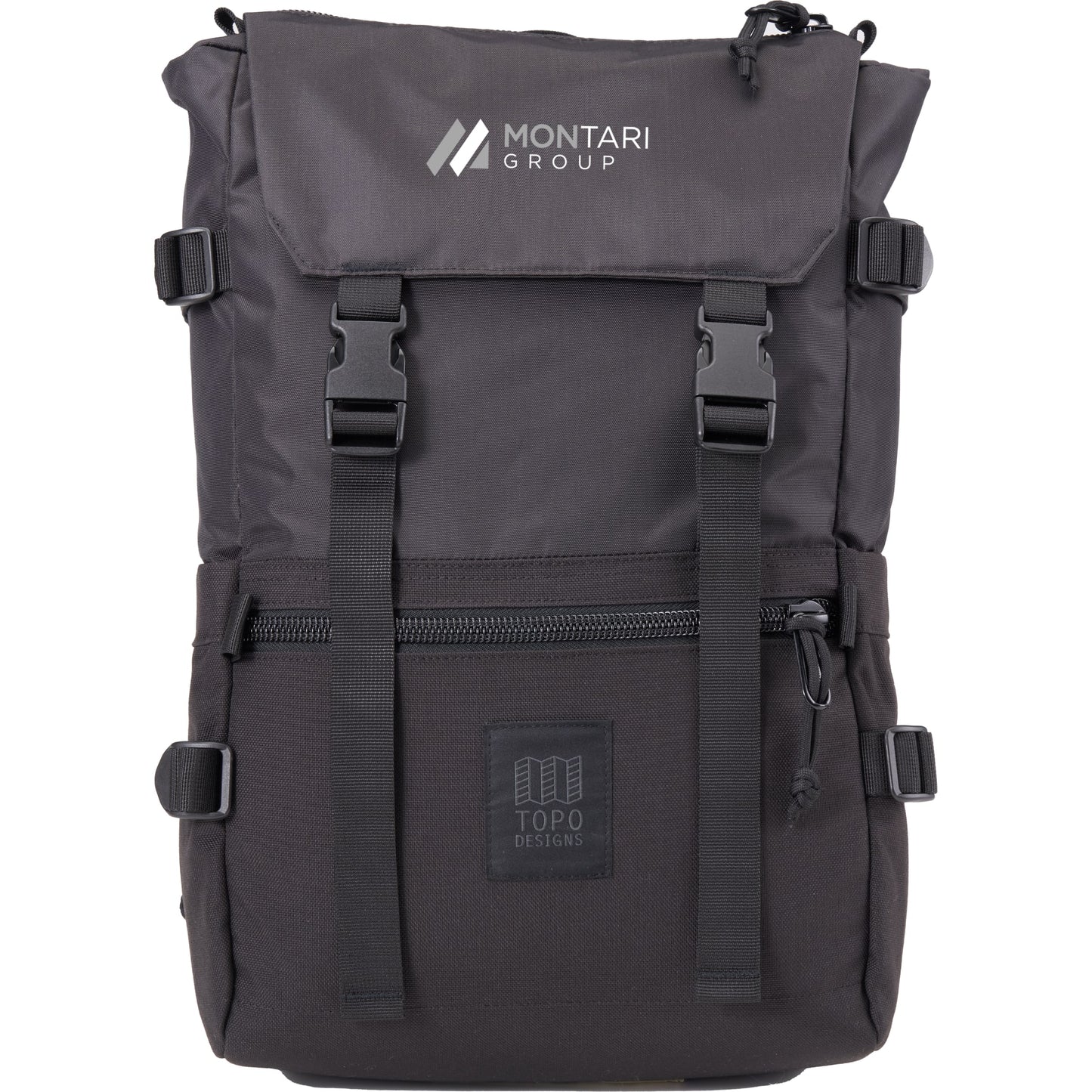 Front View of Black Topo Designs Recycled Rover 15" Laptop Backpack