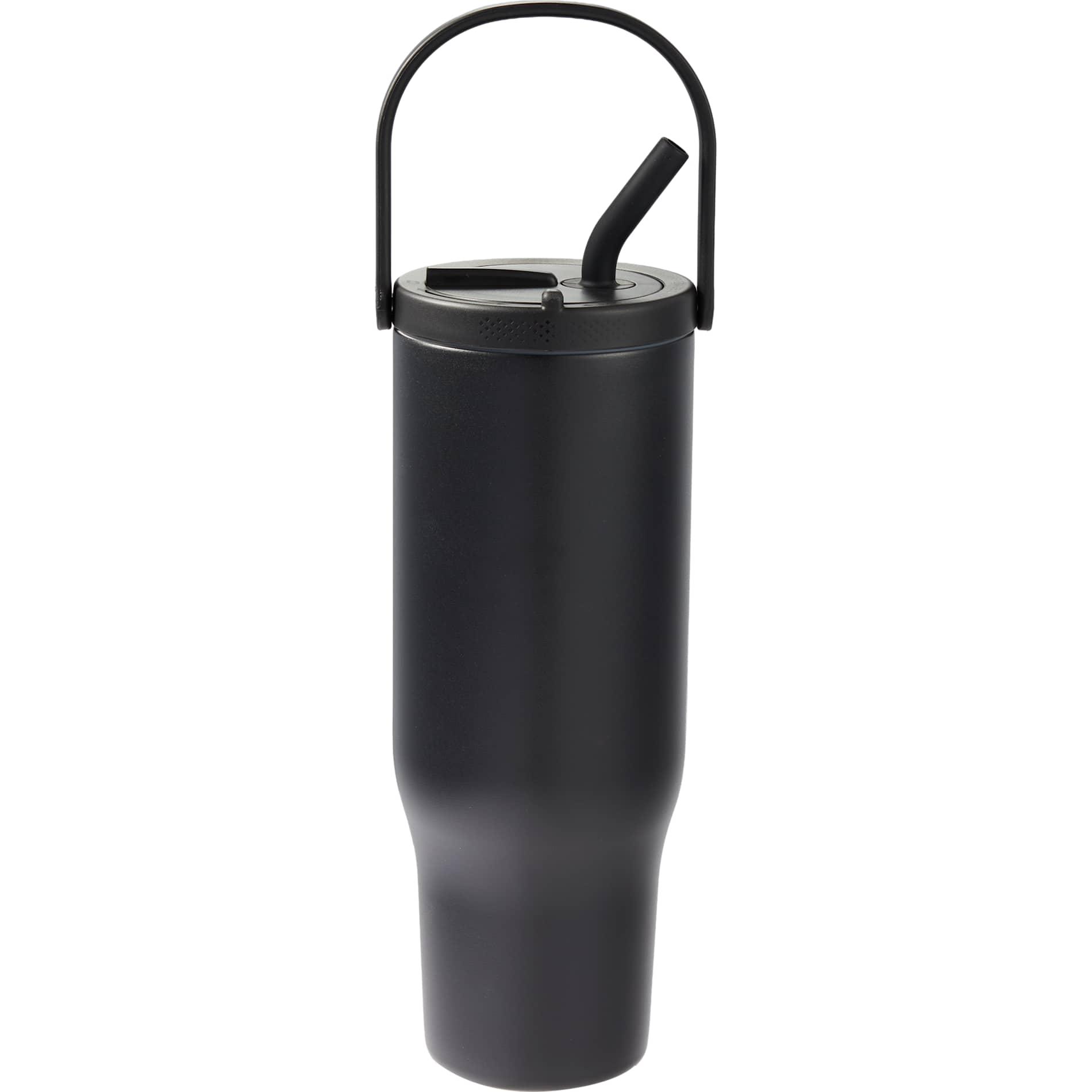 Front View of Black Trinity Recycled Straw Leak proof Tumbler 30oz plain
