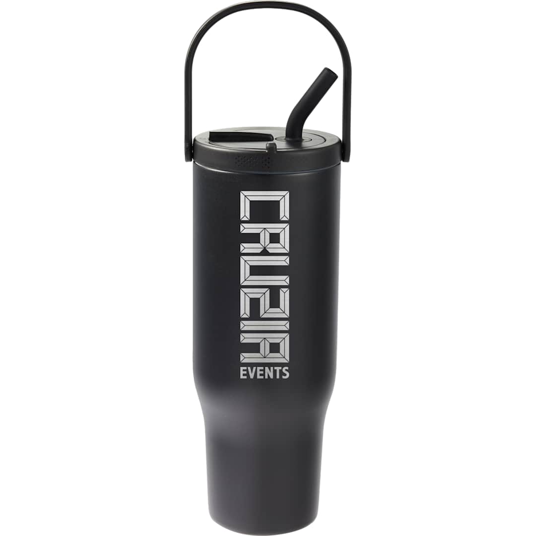 Front View of Black Trinity Recycled Straw Leak proof Tumbler 30oz