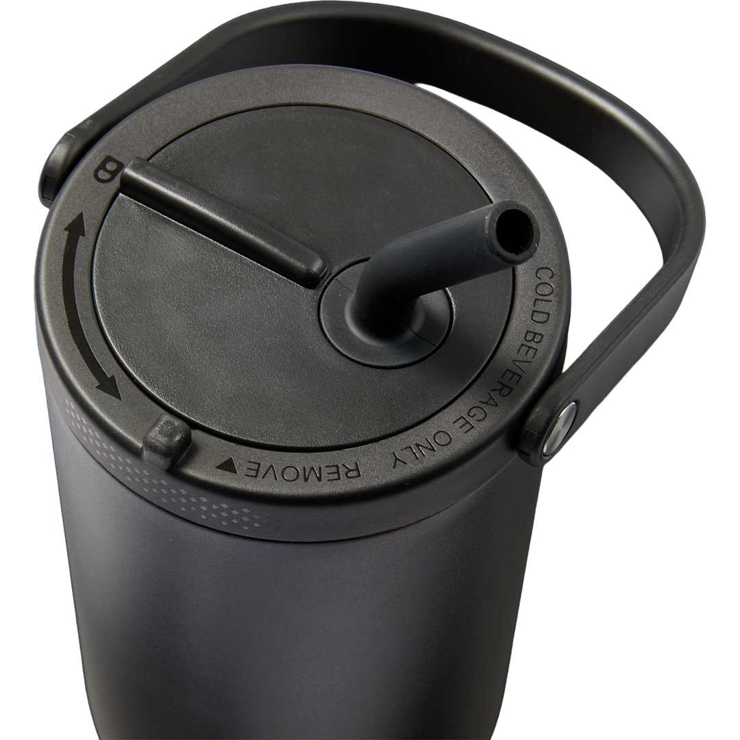 Front View of Black Trinity Recycled Straw Leak proof Tumbler 30oz