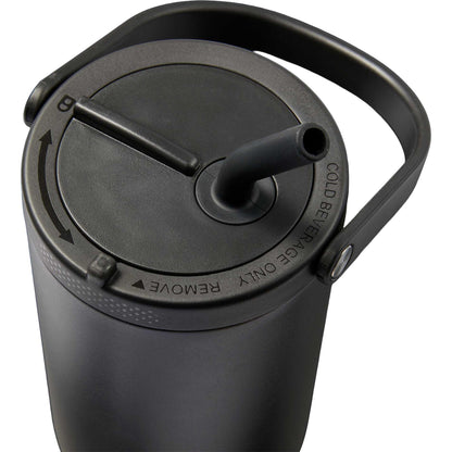Front View of Black Trinity Recycled Straw Leak proof Tumbler 30oz