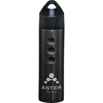 Front View of Black Troika 25oz Stainless Sports Bottle