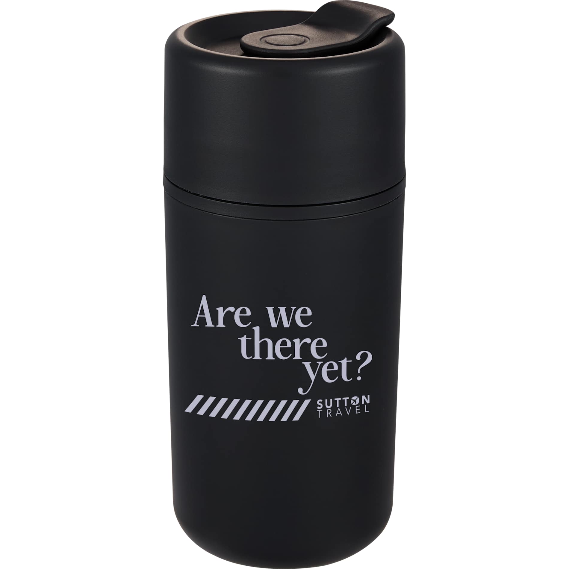 Front View of Black Urban 16oz Recycled Tumbler