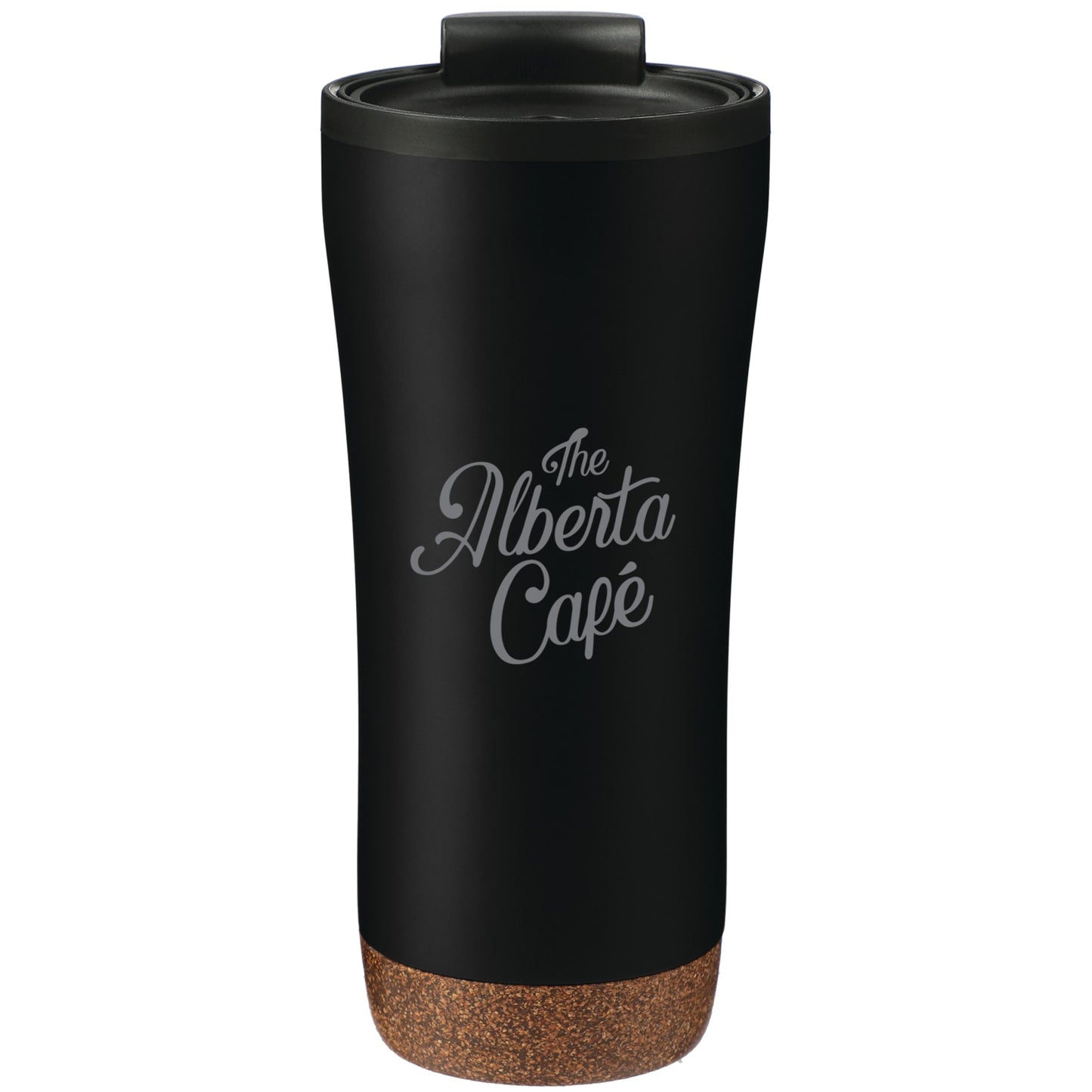 Front View of Black Valhalla 16oz Tumbler With Plastic Inner