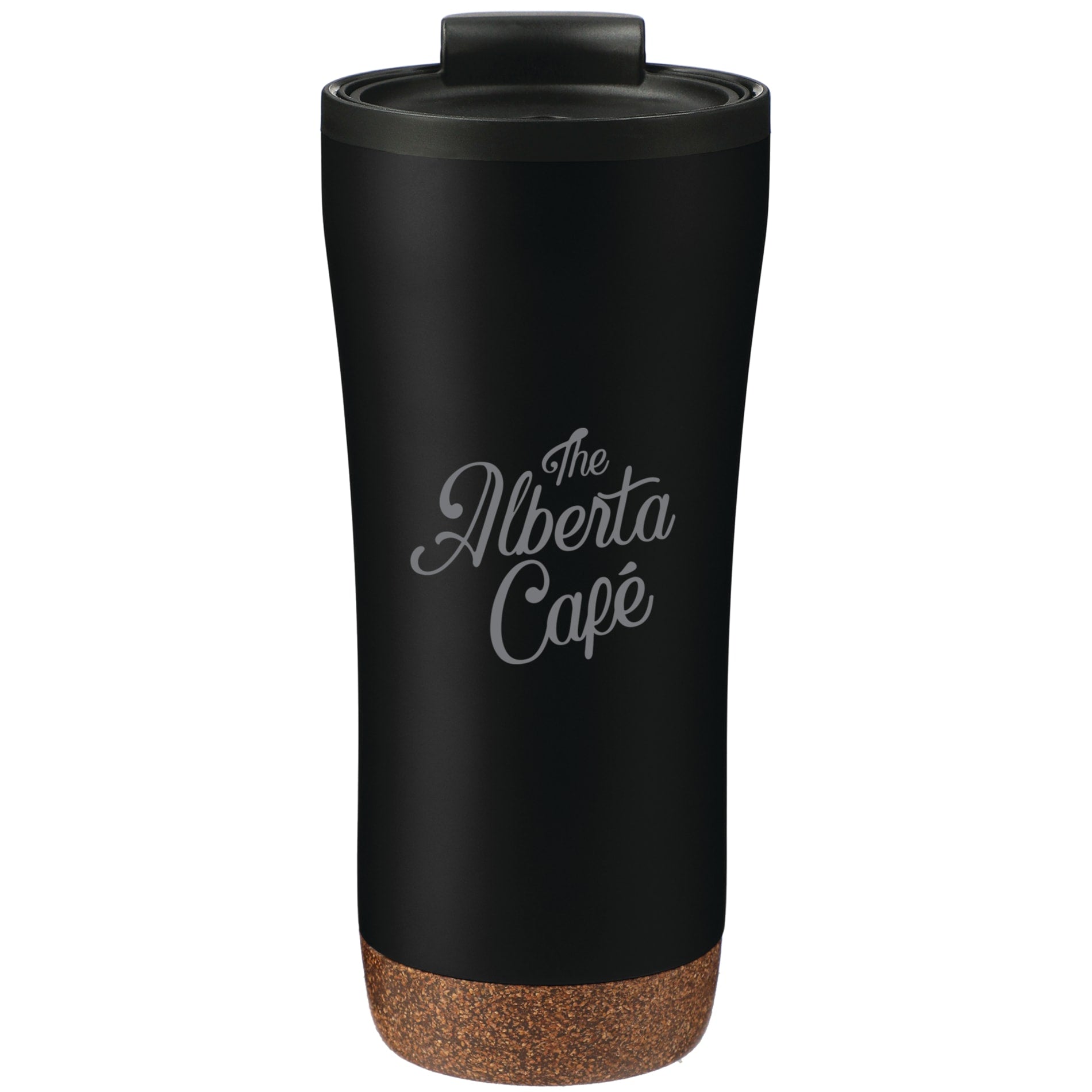 Front View of Black Valhalla 16oz Tumbler With Plastic Inner
