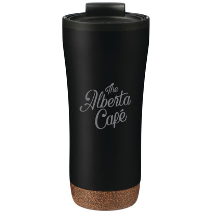 Front View of Black Valhalla 16oz Tumbler With Plastic Inner