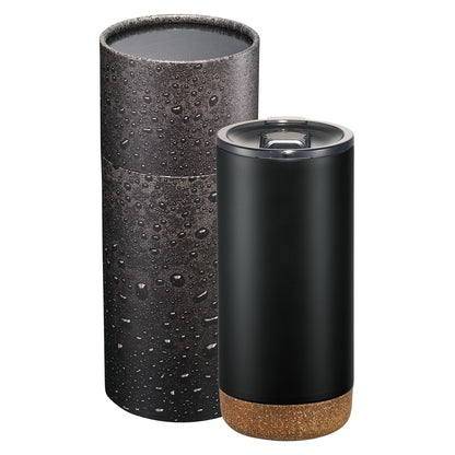Front View of Black Valhalla Copper Tumbler 16oz With Cylindrical Box plain