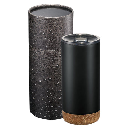 Front View of Black Valhalla Copper Tumbler 16oz With Cylindrical Box plain