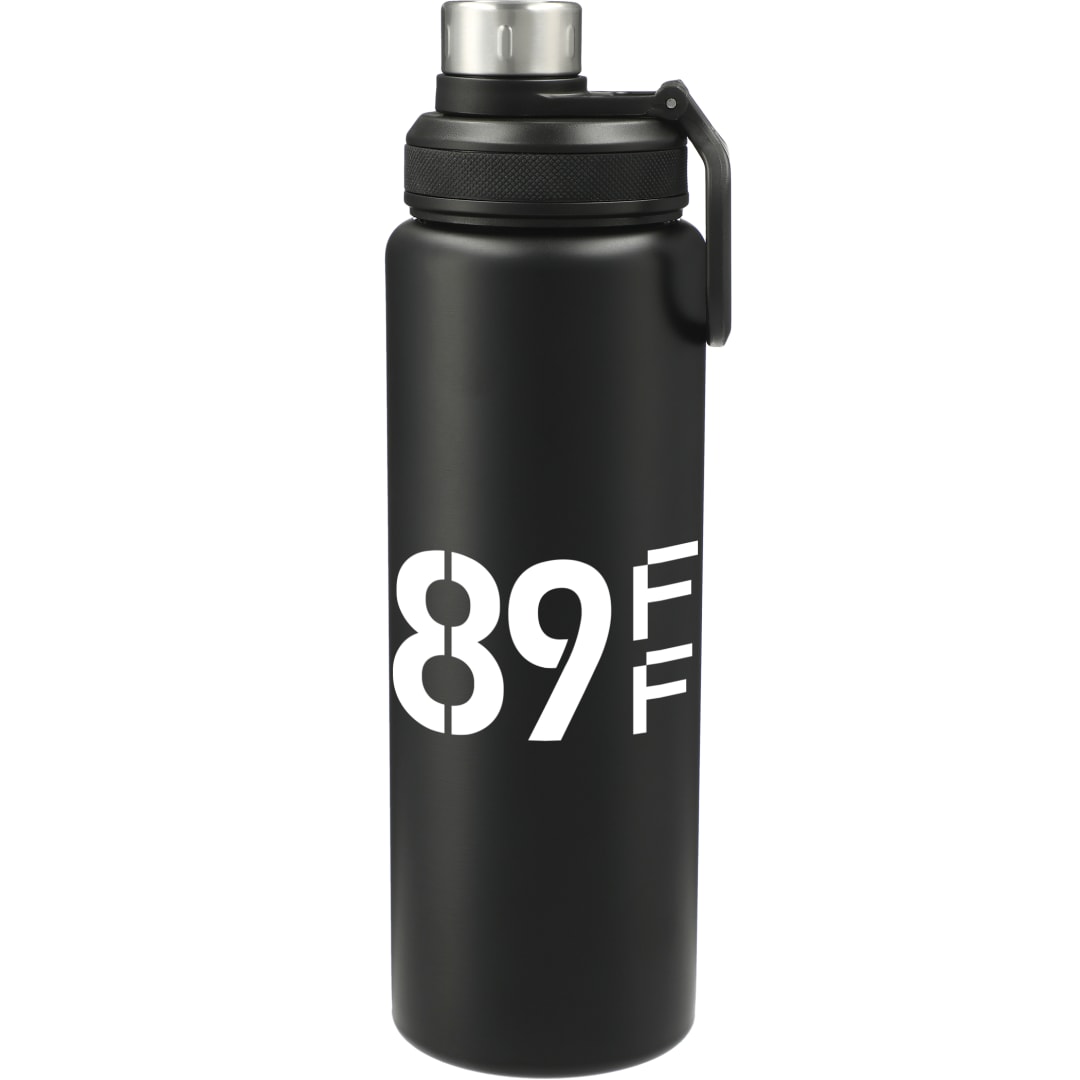 Front View of Black Vasco 32oz Stainless Steel Bottle
