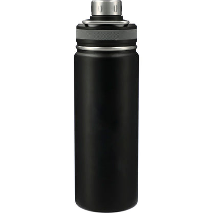 Front View of Black Vasco Copper Vacuum Insulated Bottle 20oz plain