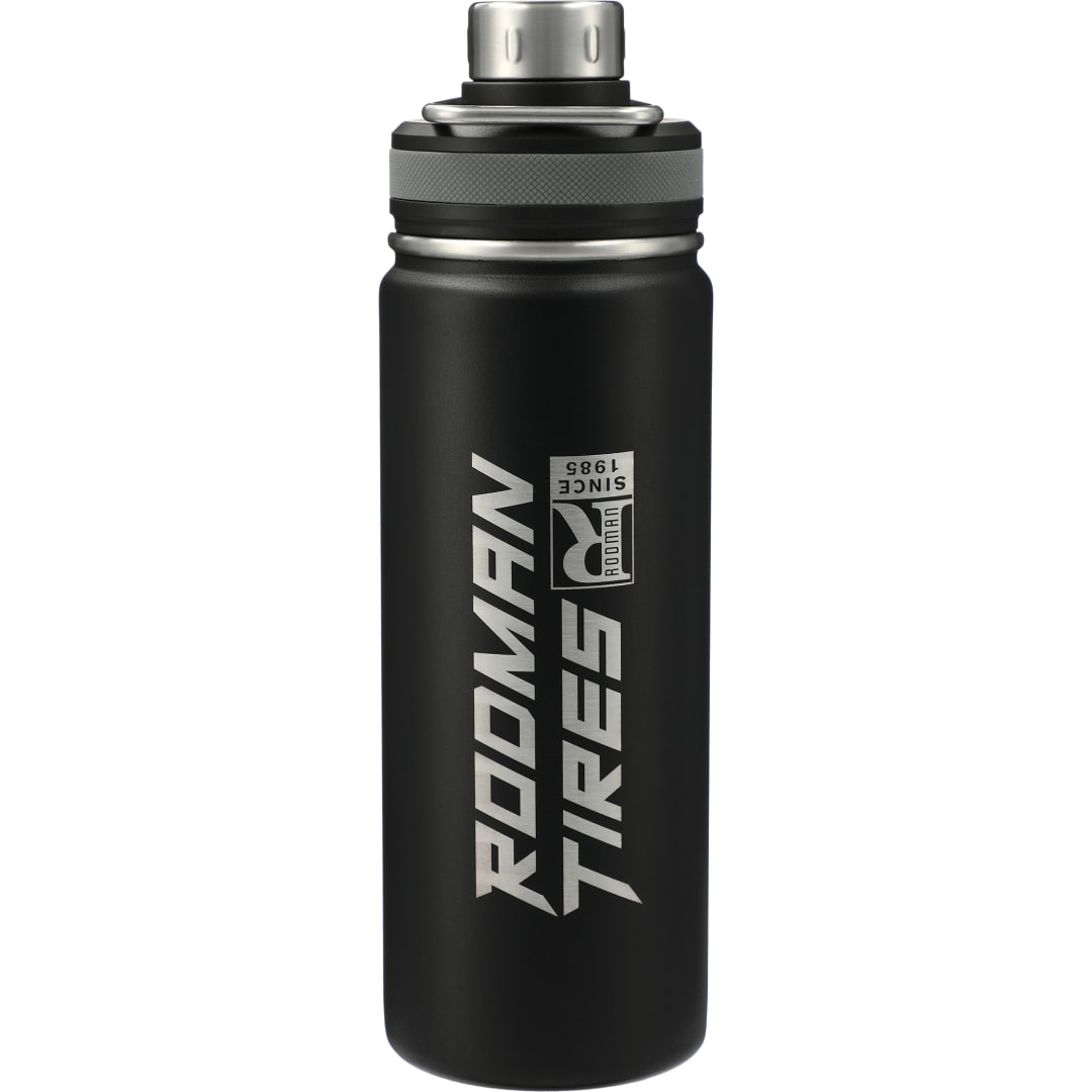 Front View of Black Vasco Copper Vacuum Insulated Bottle 20oz