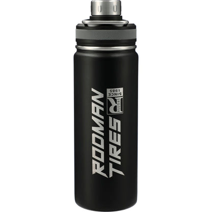 Front View of Black Vasco Copper Vacuum Insulated Bottle 20oz