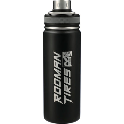 Front View of Black Vasco Copper Vacuum Insulated Bottle 20oz