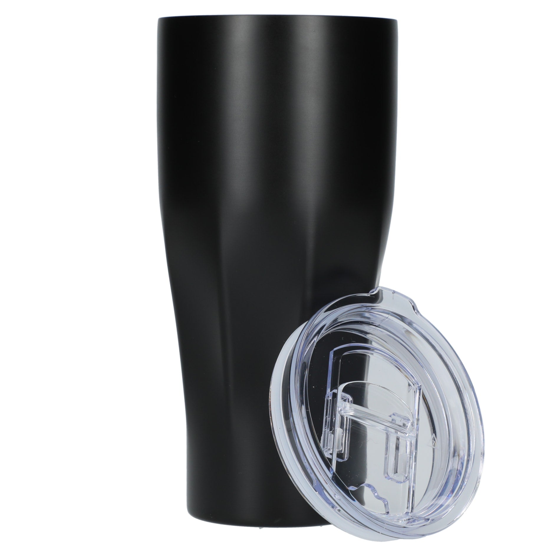 Front View of Black Victor Recycled Vacuum Insulated Tumbler 20oz plain