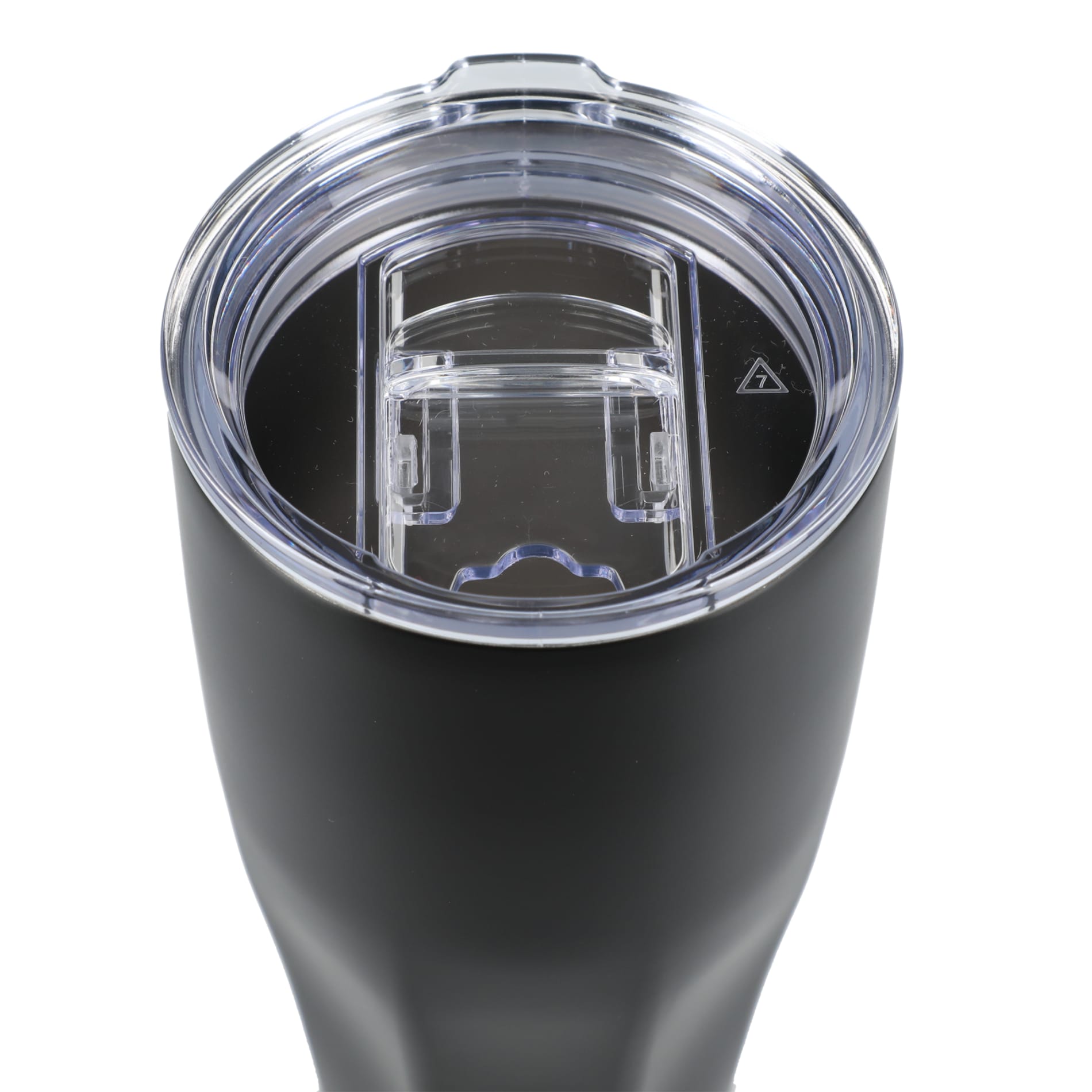 Front View of Black Victor Recycled Vacuum Insulated Tumbler 20oz plain