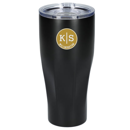 Front View of Black Victor Recycled Vacuum Insulated Tumbler 20oz