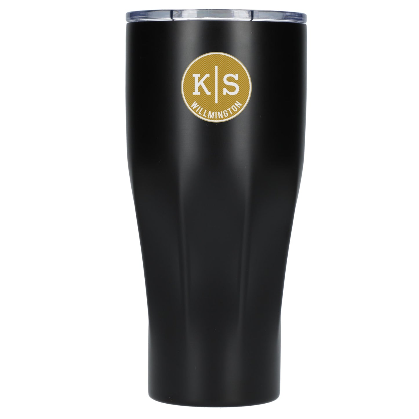 Front View of Black Victor Recycled Vacuum Insulated Tumbler 20oz