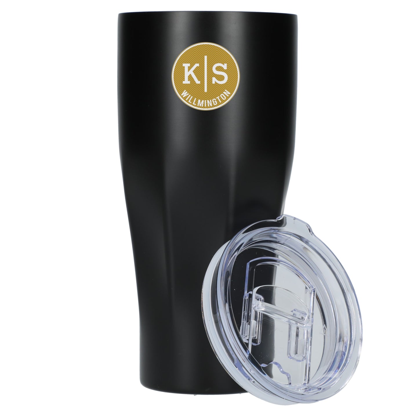 Front View of Black Victor Recycled Vacuum Insulated Tumbler 20oz