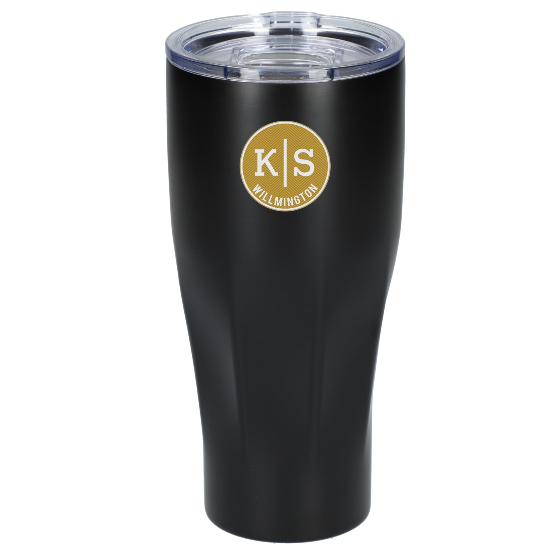 Front View of Black Victor Recycled Vacuum Insulated Tumbler 20oz