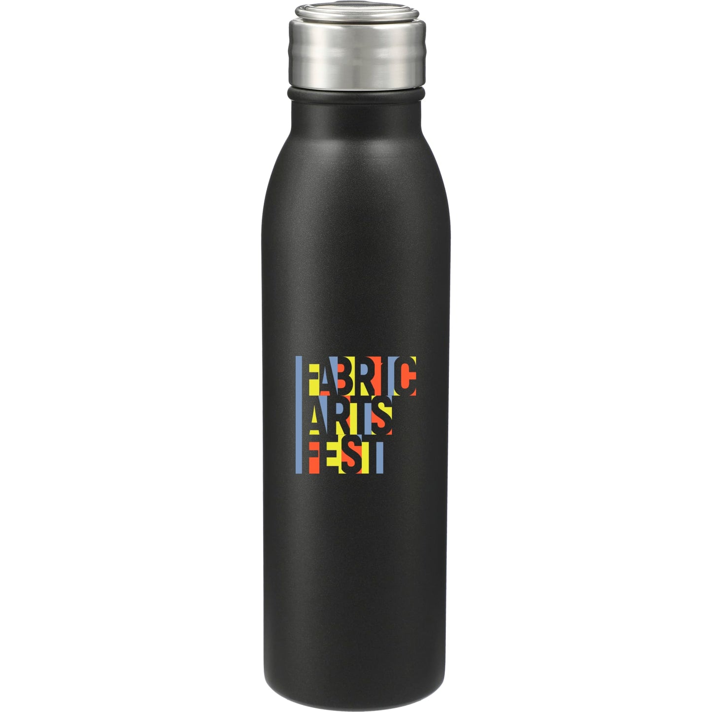 Front View of Black Vida 24oz Stainless Steel Bottle