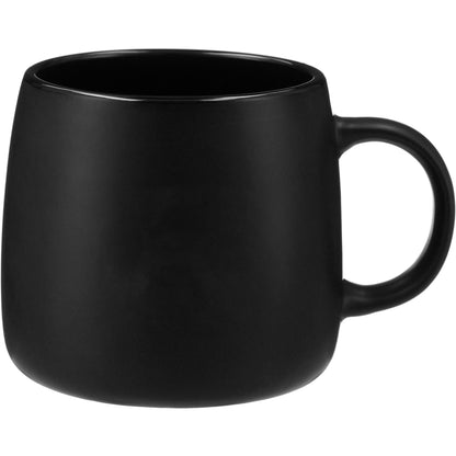 Front View of Black Vida Ceramic Mug 15oz plain