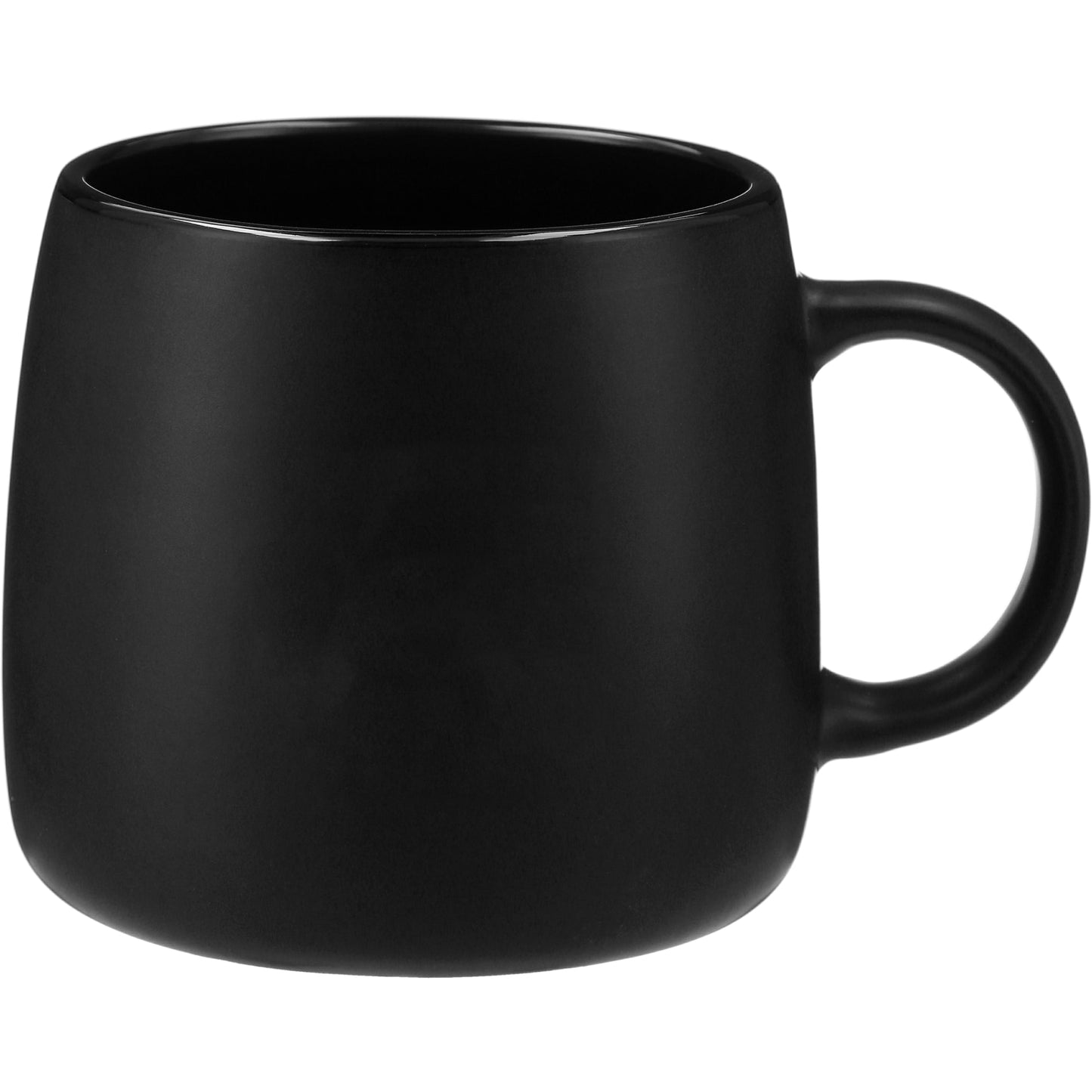 Front View of Black Vida Ceramic Mug 15oz plain