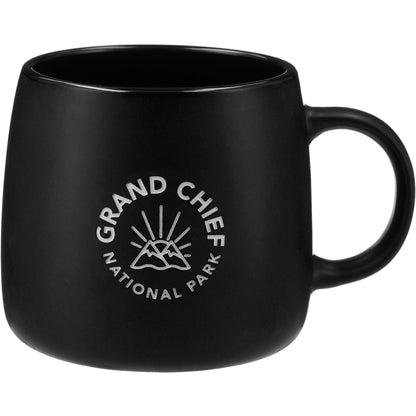 Front View of Black Vida Ceramic Mug 15oz