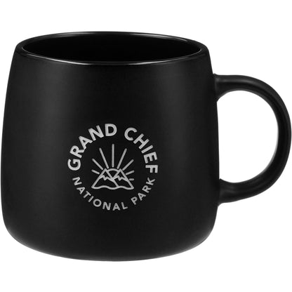 Front View of Black Vida Ceramic Mug 15oz