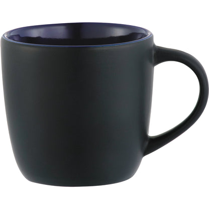 Front View of Black w - Blue Lining (BKBL) Riviera Electric 11oz Ceramic Mug plain