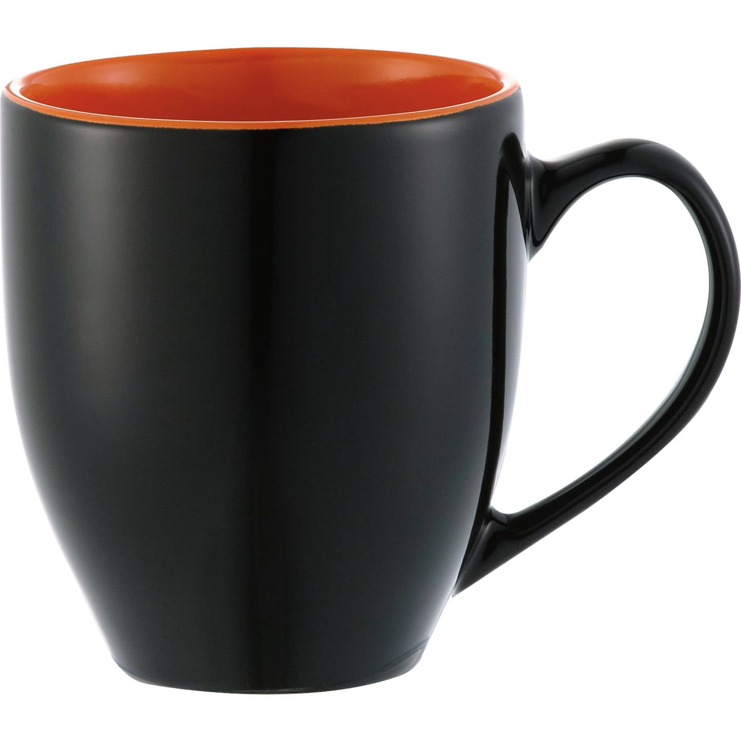 Front View of Black w - Orange Lining (BKOR) Zapata 15oz Ceramic Mug  Electric plain