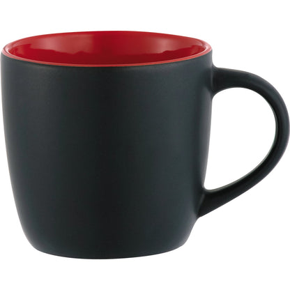 Front View of Black w - Red Lining (BKRE) Riviera Electric 11oz Ceramic Mug plain