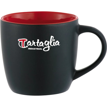 Front View of Black w - Red Lining (BKRE) Riviera Electric 11oz Ceramic Mug