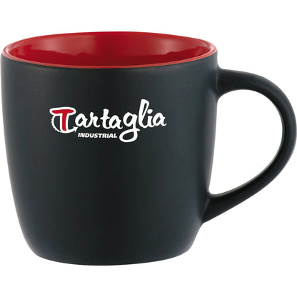 Front View of Black w - Red Lining (BKRE) Riviera Electric 11oz Ceramic Mug