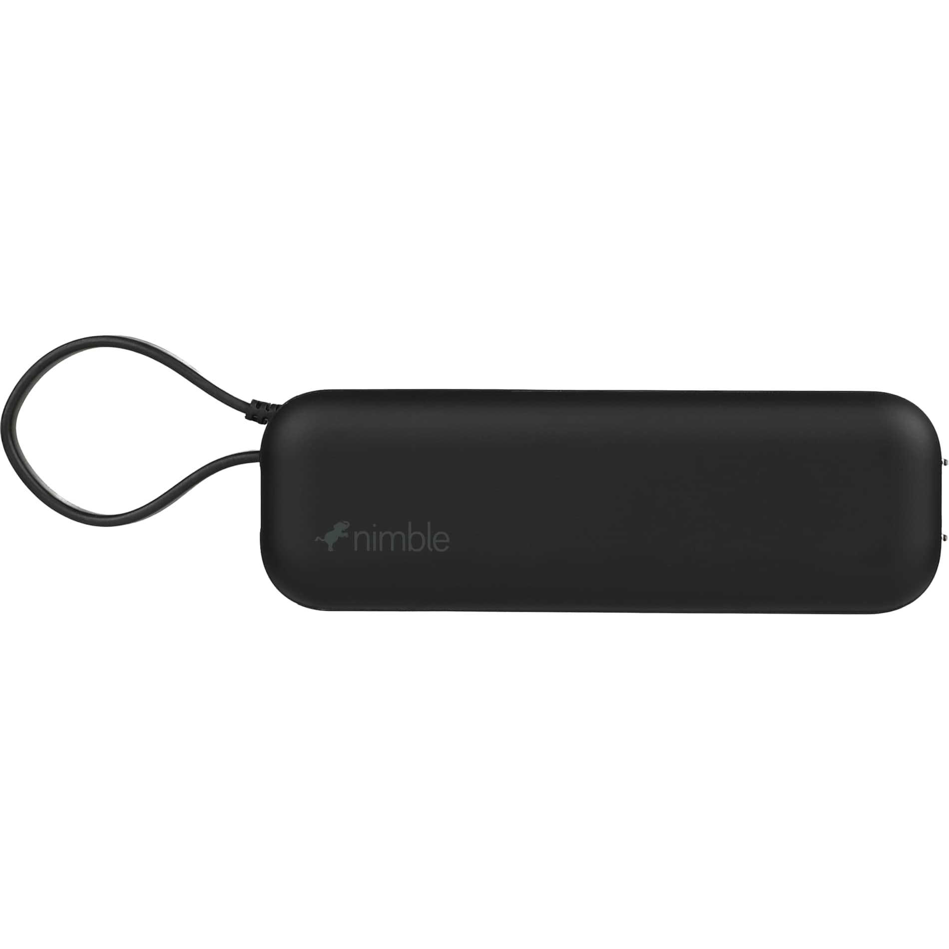 Front View of Black Wally Pro 20 5000 mAh Powerbank and Wall Charger plain